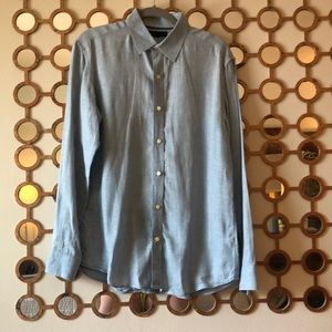 Banana Republic Blue Linen Button down
